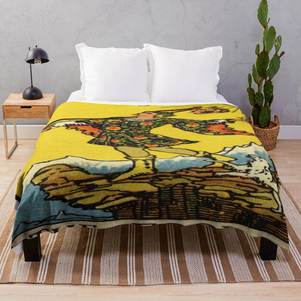 The Fool Zero Tarot Design Throw Blanket