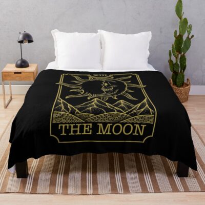 The Moon Mystic Tarot Design Throw Blanket
