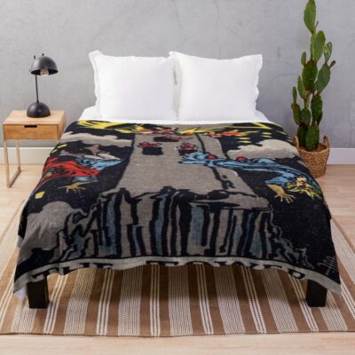 The Tower Xvi Tarot Design Throw Blanket