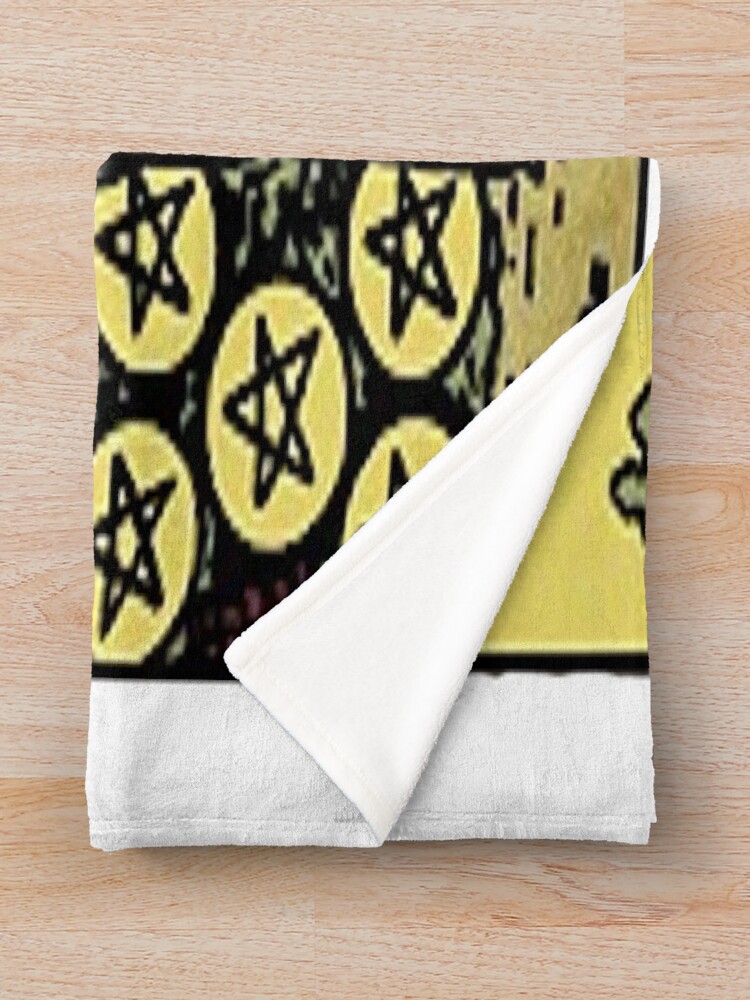 Nine Of Pentacles Arcana Design Throw Blanket - Image 2