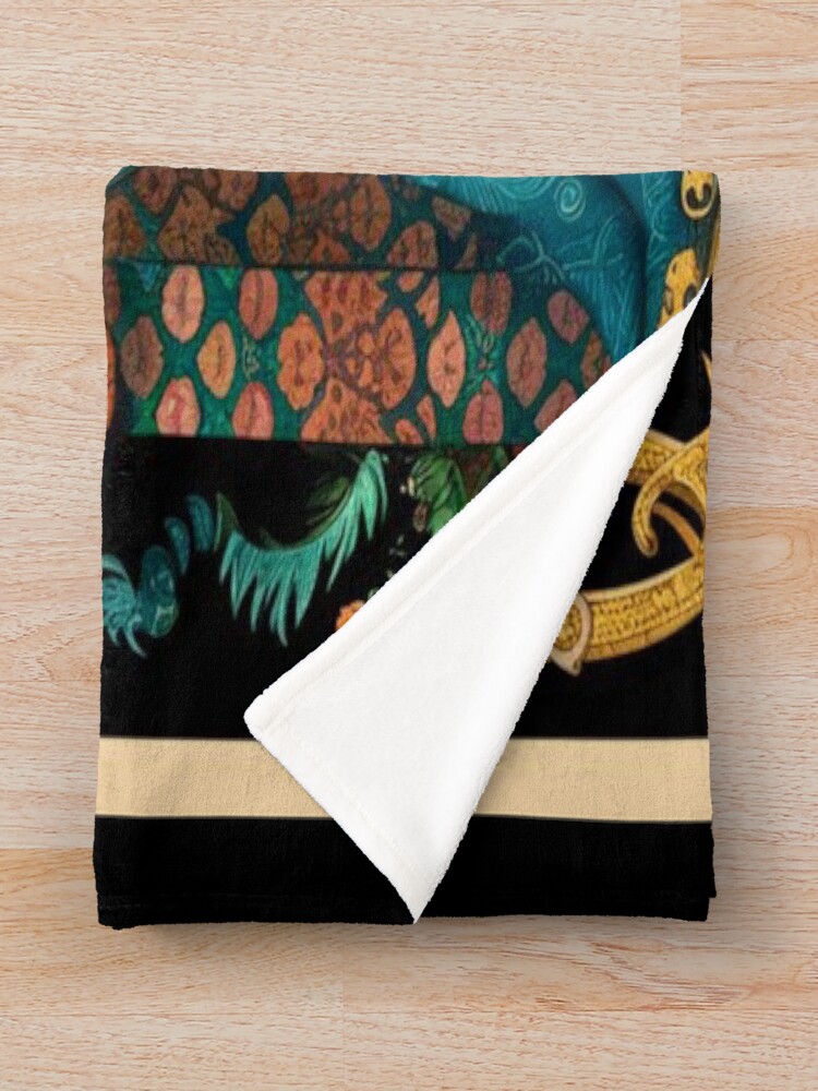 Queen Of Wands Tarot Design Throw Blanket - Image 2