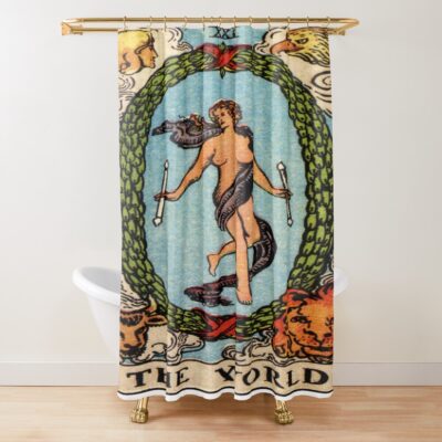 The World Xxi Tarot Design Shower Curtain