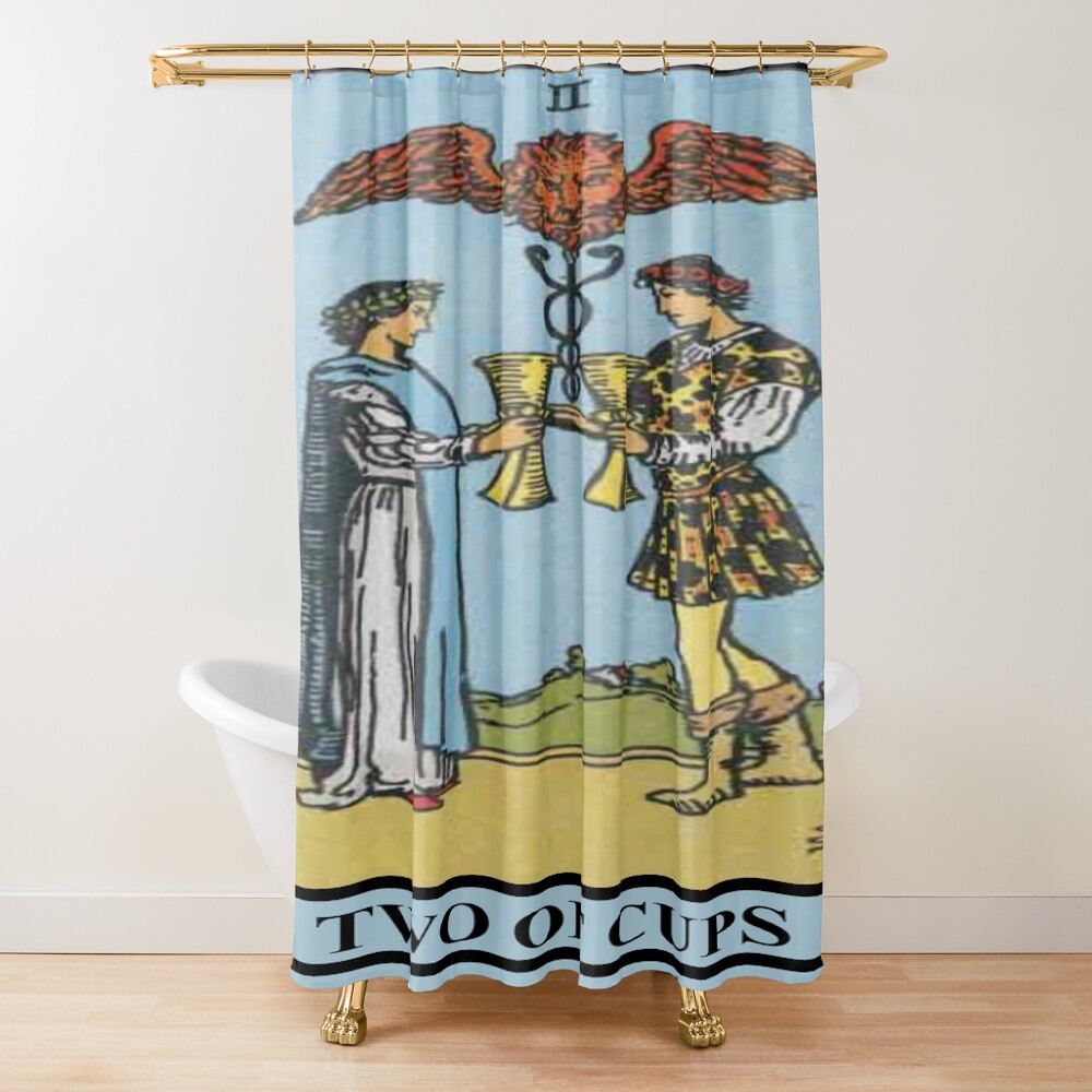Two Of Cups Tarot Classic Design Shower Curtain