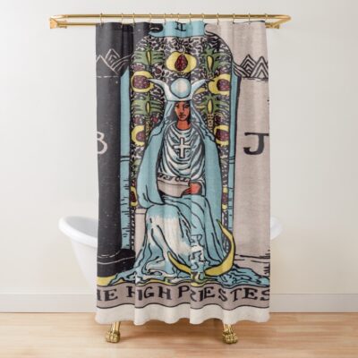 The High Priestess Mystic Tarot Design Shower Curtain