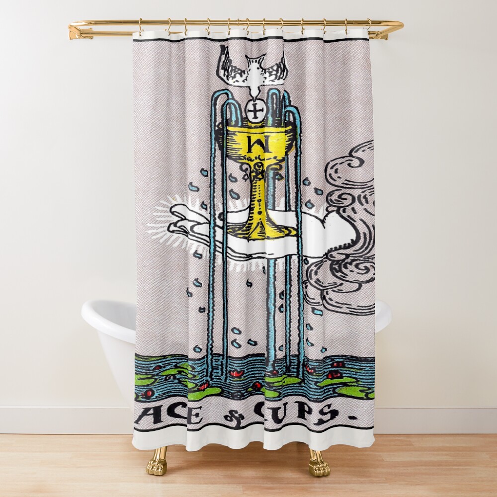 Ace Of Cups Rider Waite Smith Tarot Shower Curtain