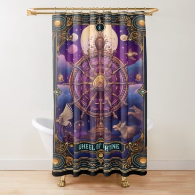 Wheel Of Fortune Classic Tarot Design Shower Curtain