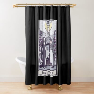 The Lovers Addams Family Tarot Design Shower Curtain