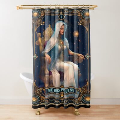 The High Priestess Arcana Tarot Design Shower Curtain