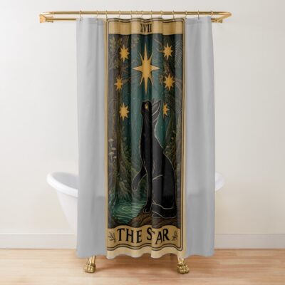 The Star Cat Lovers Tarot Design Shower Curtain