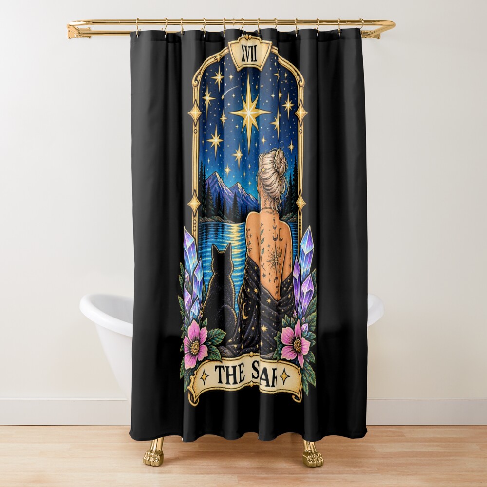 The Star Celestial Magic Tarot Design Shower Curtain
