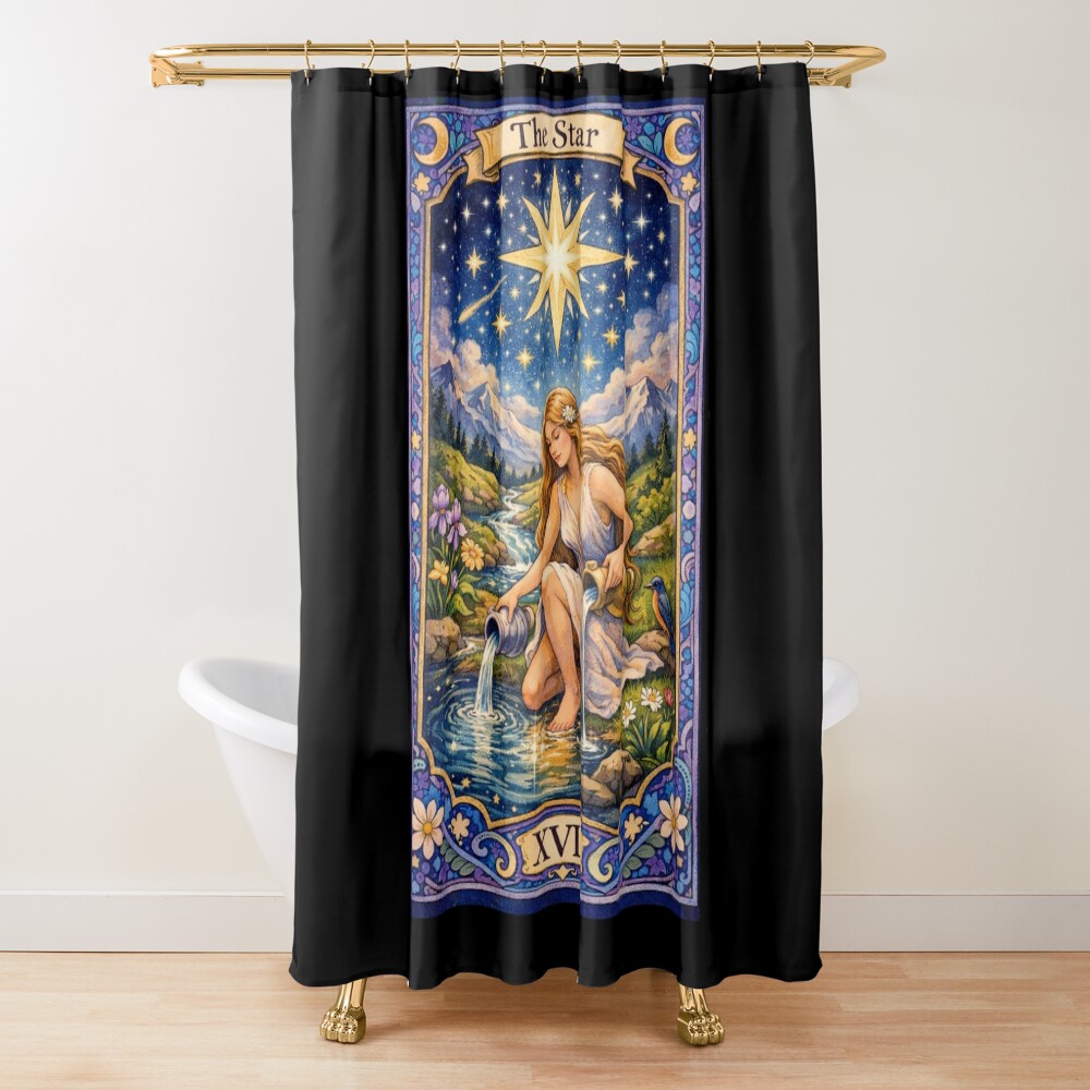 The Star Mystic Tarot Design Shower Curtain