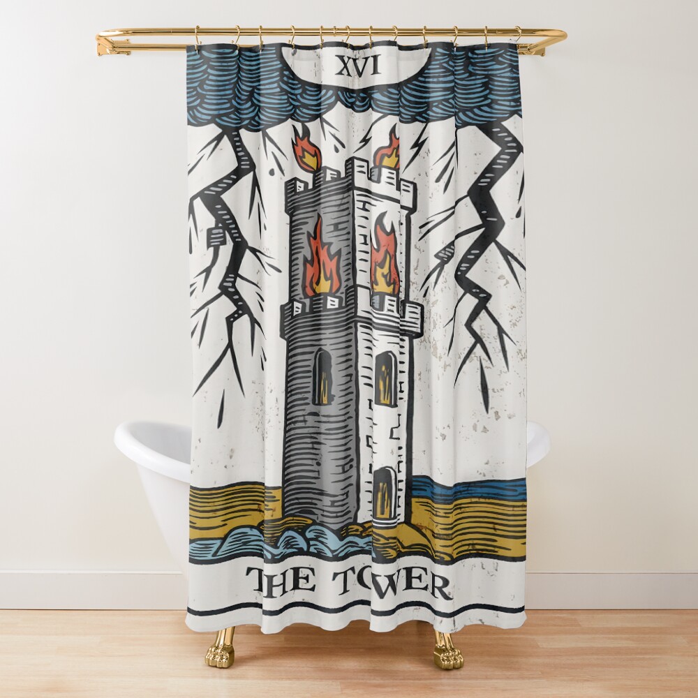 The Tower Tarot Mystic Design Shower Curtain