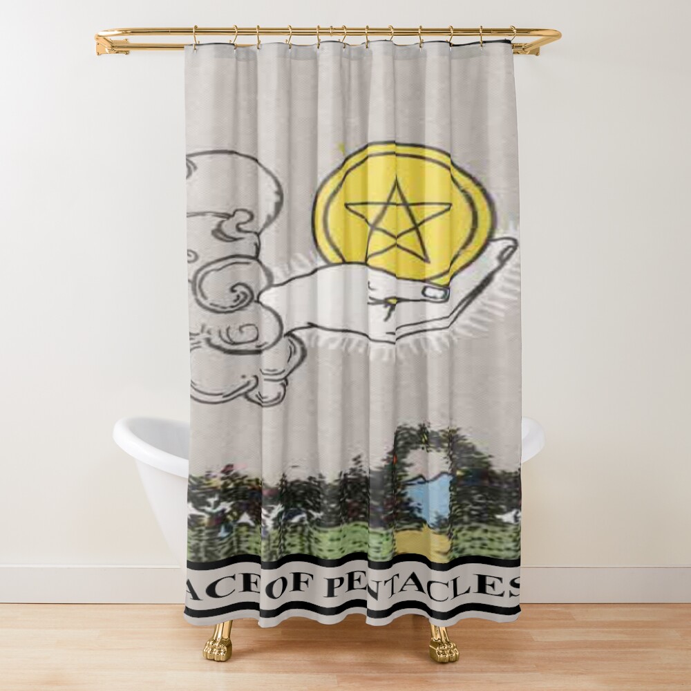Ace Of Pentacles Classic Tarot Design Shower Curtain
