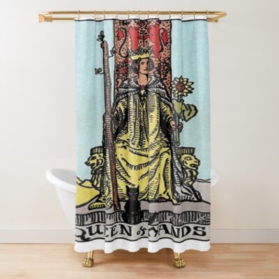Queen Of Wands Classic Tarot Design Shower Curtain