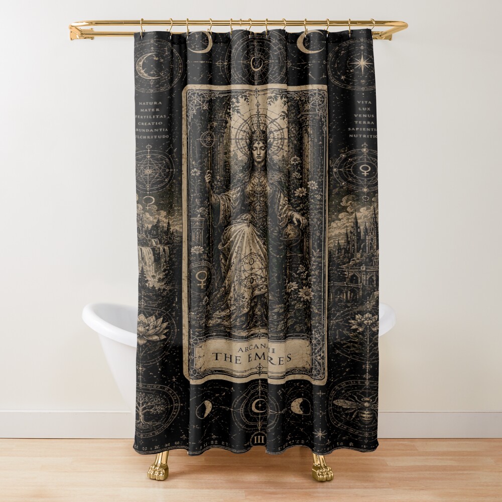 The Empress Gothic Nature Queen Tarot Shower Curtain