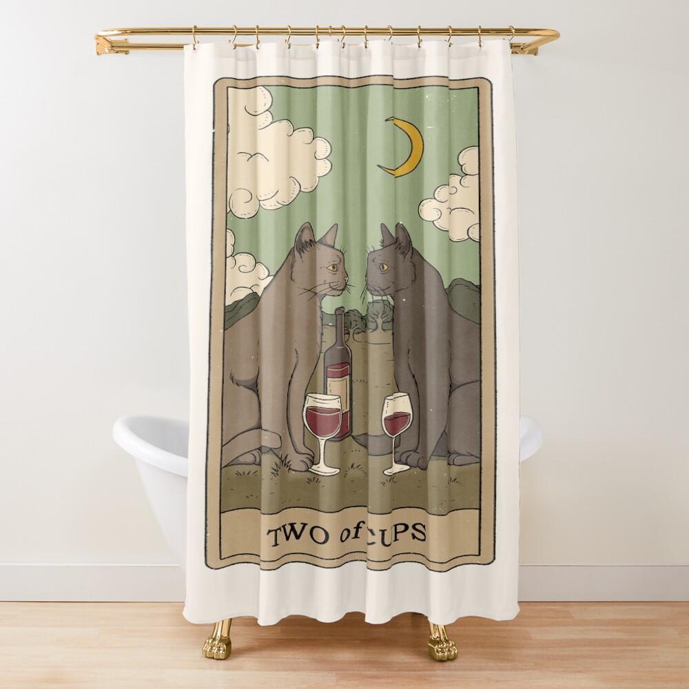 Two Of Cups Mystic Tarot Design Shower Curtain