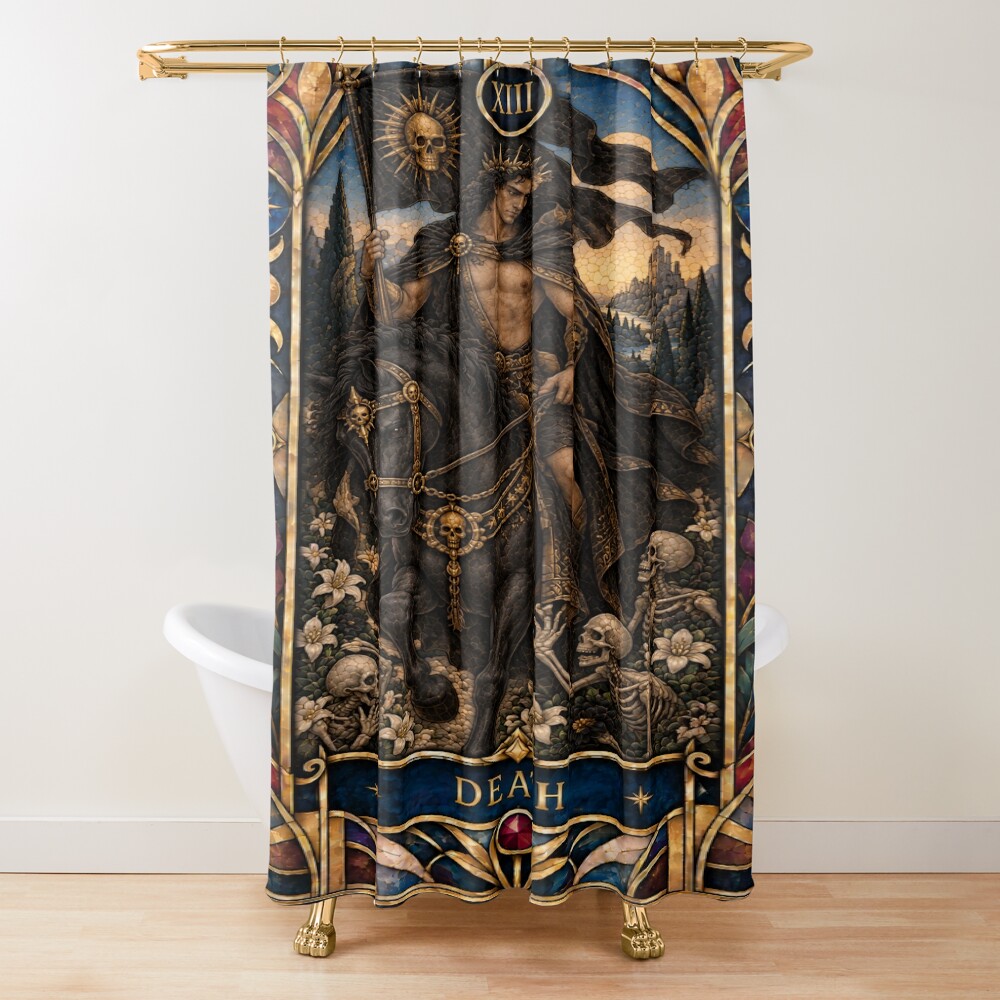 Death Tarot Classic Arcana Design Shower Curtain