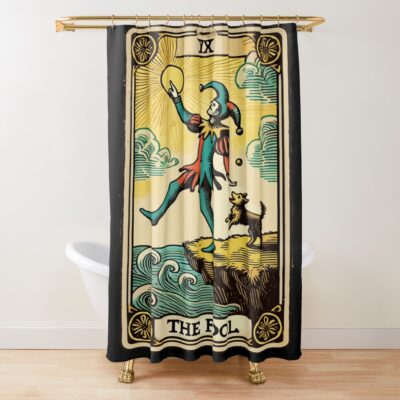 The Fool Halloween Vintage Tarot Design Shower Curtain