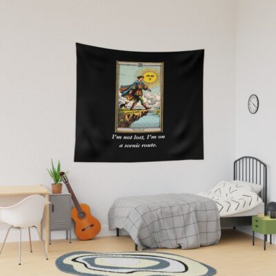 The Fool Black Moon Tarot Design Tapestry