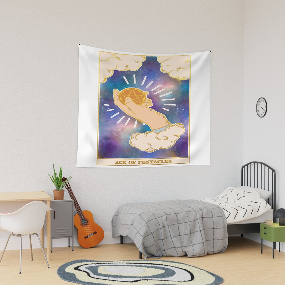 Ace Of Pentacles Minor Arcana Design Tapestry