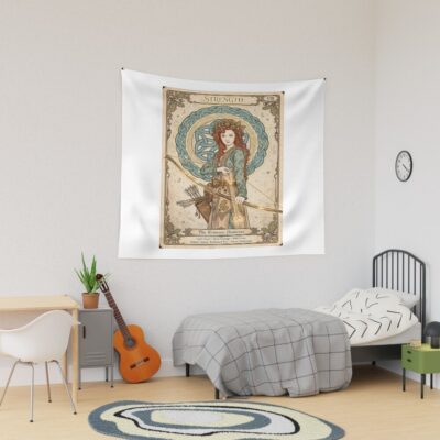 Strength Woodland Guardians Tarot Design Tapestry