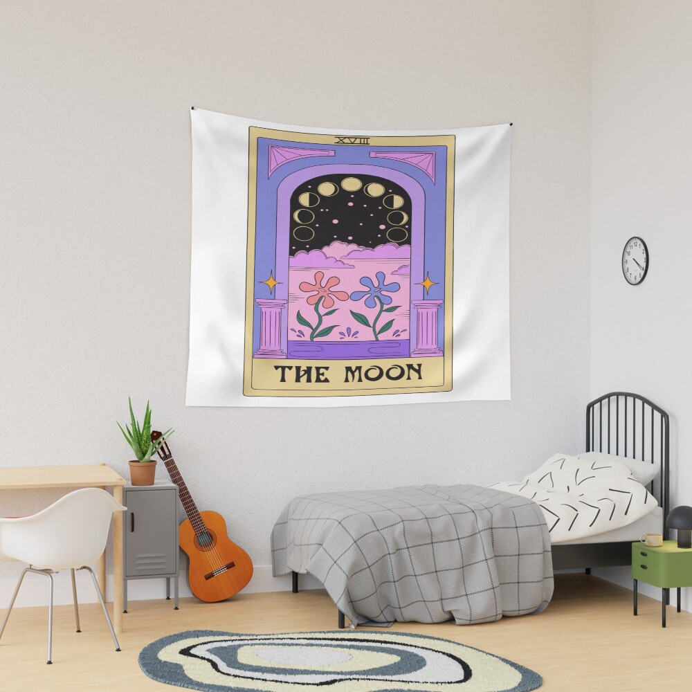 The Moon Tarot Celestial Design Tapestry