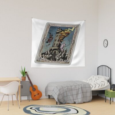 The Tower Quarry Tarot Design Tapestry