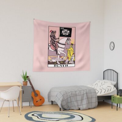 Death Tarot Mystic Arcana Design Tapestry