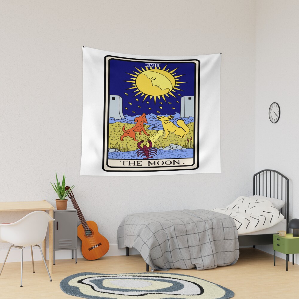 The Moon Tarot Mystic Design Tapestry