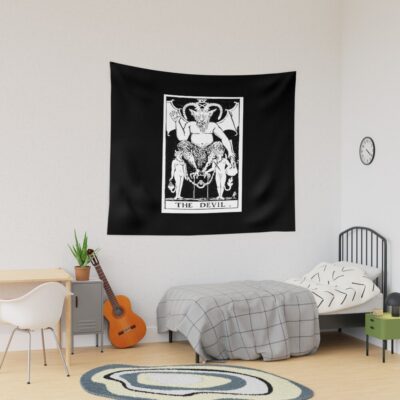 The Devil Classic Tarot Design Tapestry