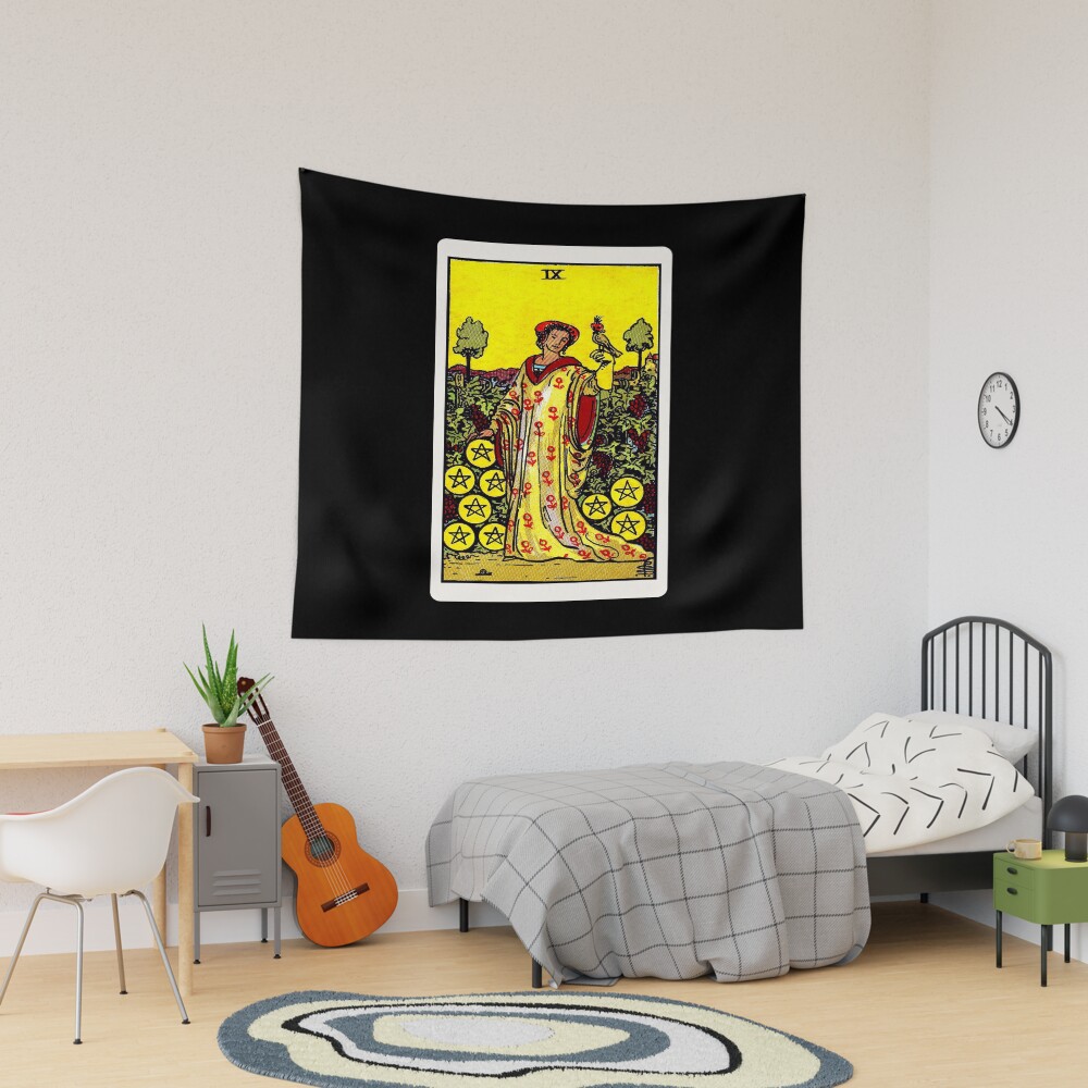 Nine Of Pentacles Rider Waite Smith Tarot Tapestry