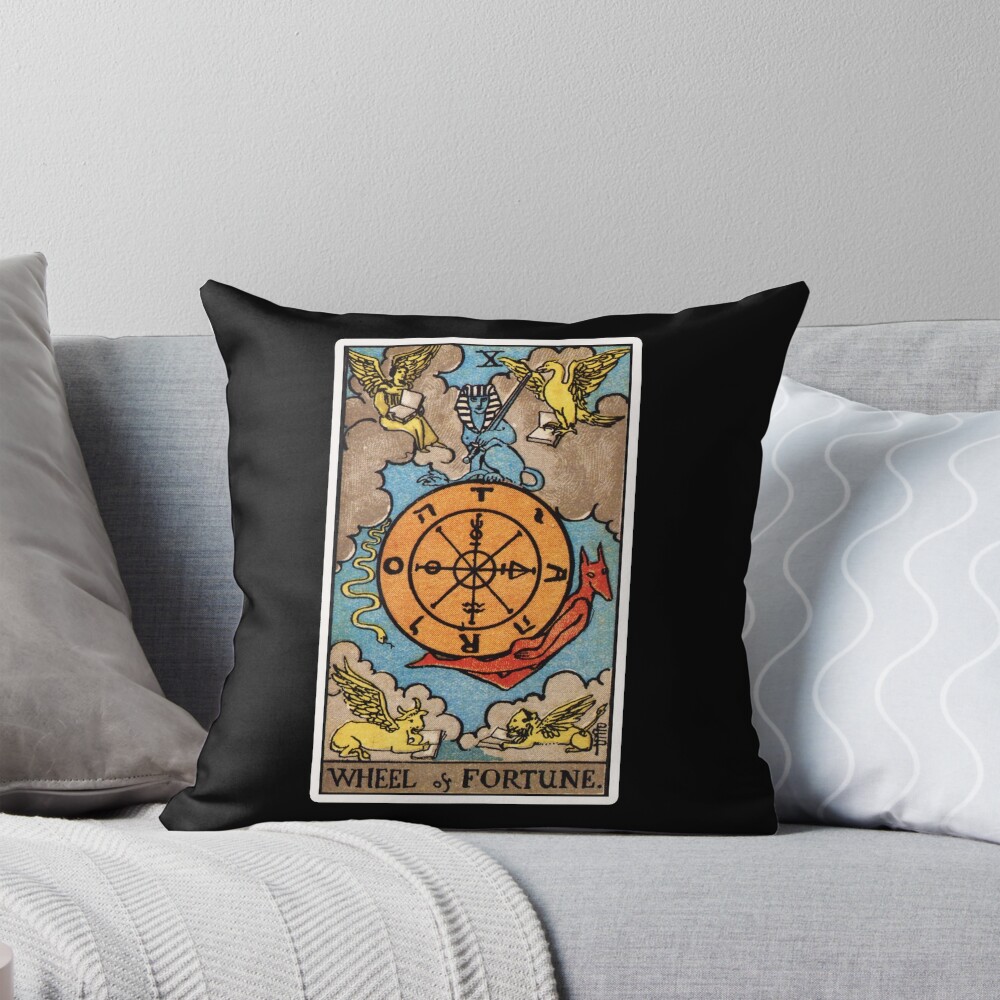Wheel Of Fortune X Tarot Design Throw Pillow