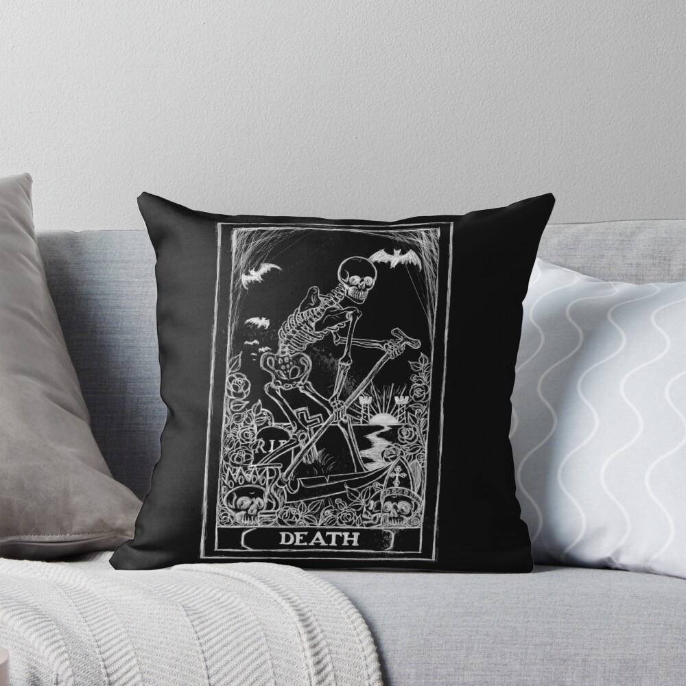 Death Tarot Classic Card Design Throw Pillow