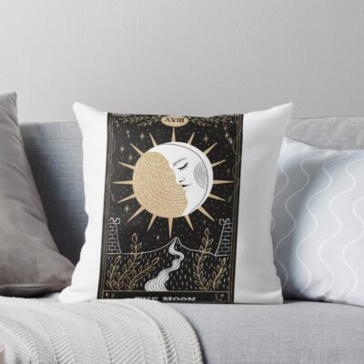 The Moon Tarot Classic Design Throw Pillow