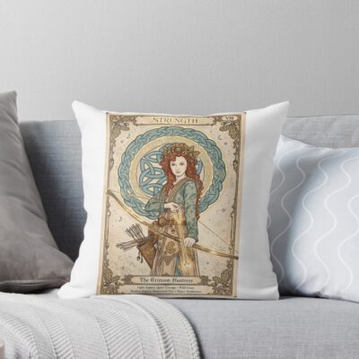 Strength Woodland Guardians Tarot Design Throw Pillow