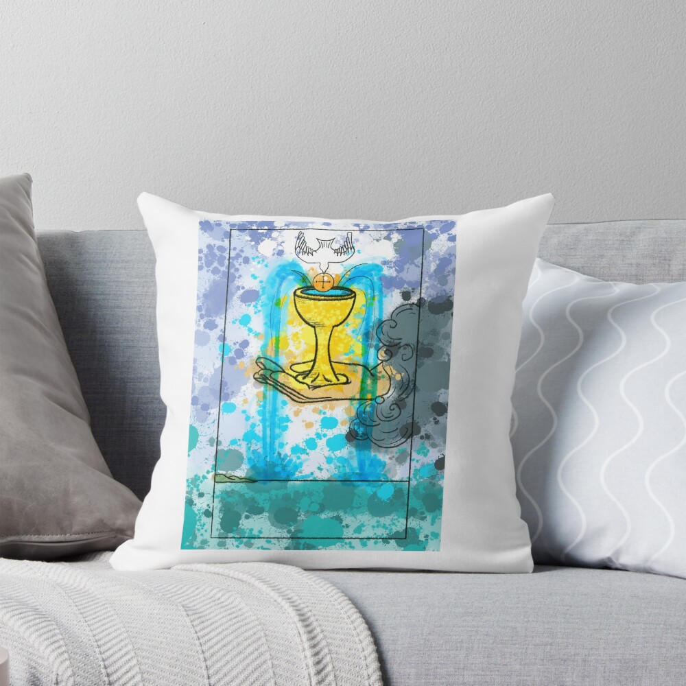 Ace Of Cups Classic Tarot Design Throw Pillow