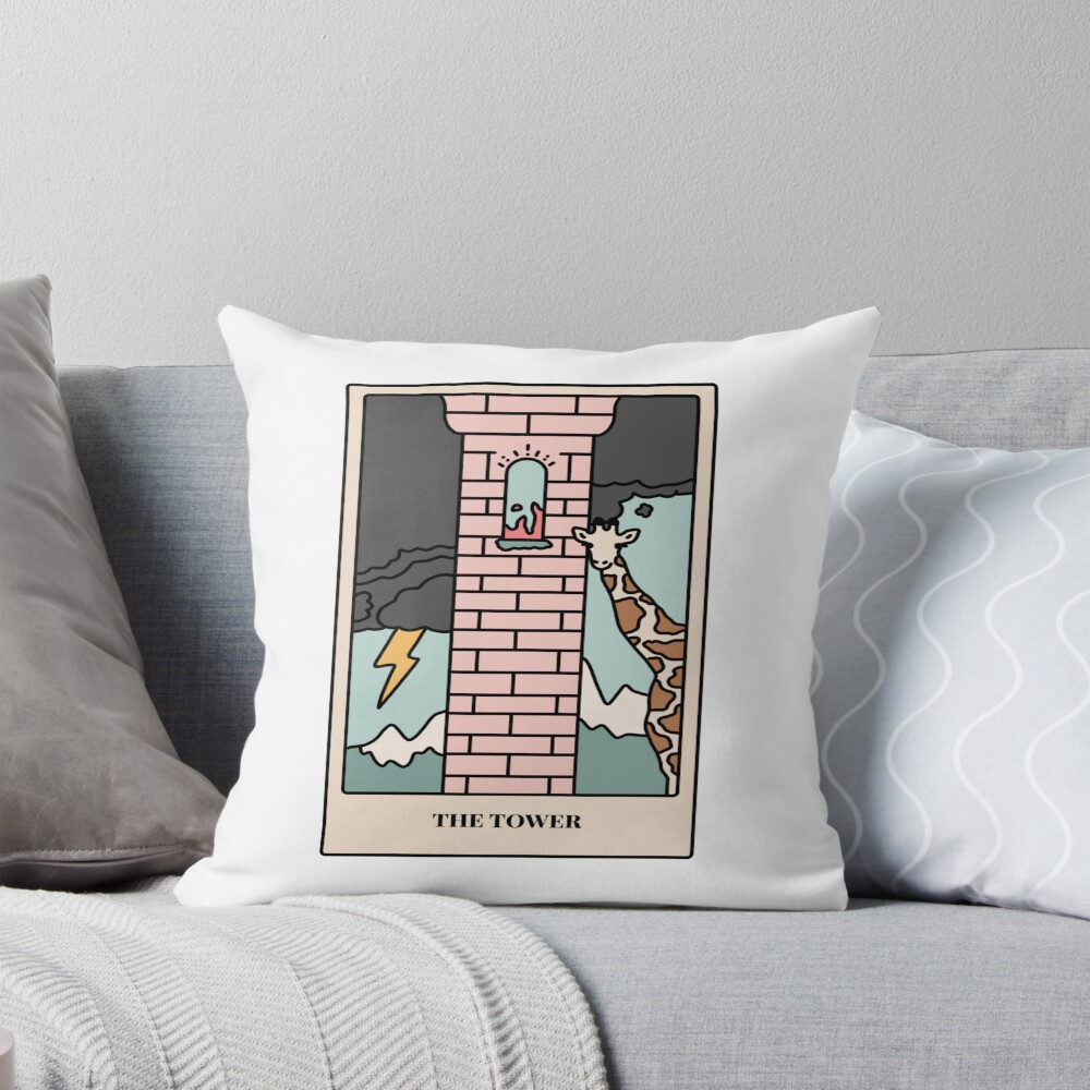 The Tower Tarot Classic Design Throw Pillow