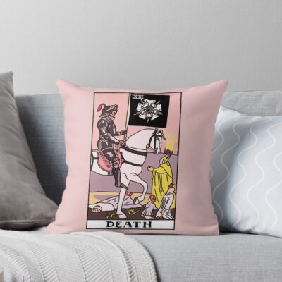 Death Tarot Mystic Arcana Design Throw Pillow