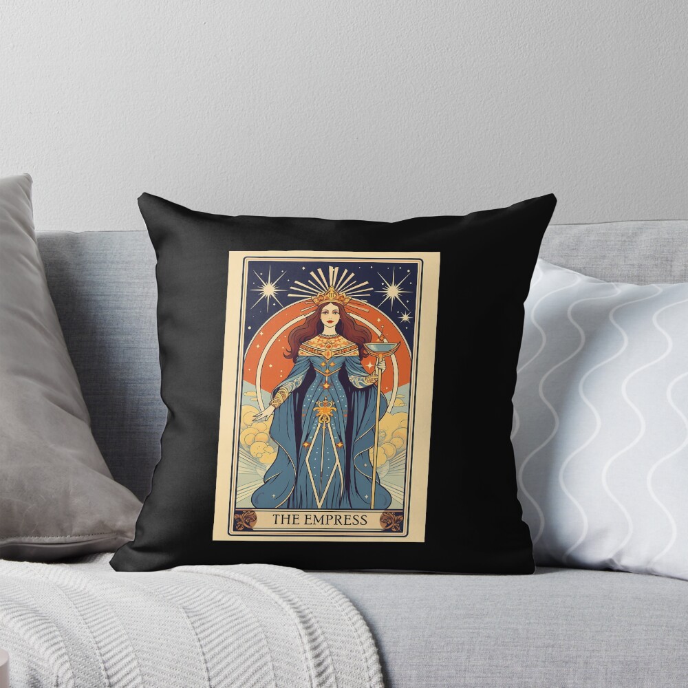 The Empress Mystic Majesty Tarot Design Throw Pillow