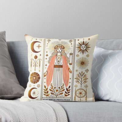 The High Priestess Classic Tarot Design Throw Pillow