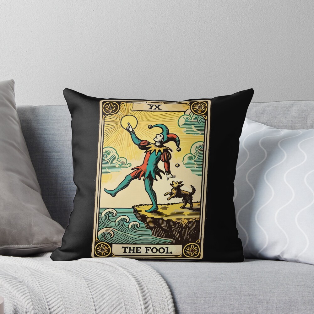 The Fool Vintage Halloween Arcana Design Throw Pillow