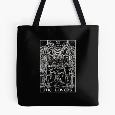 The Lovers Grim Reaper Tarot Design Tote Bag