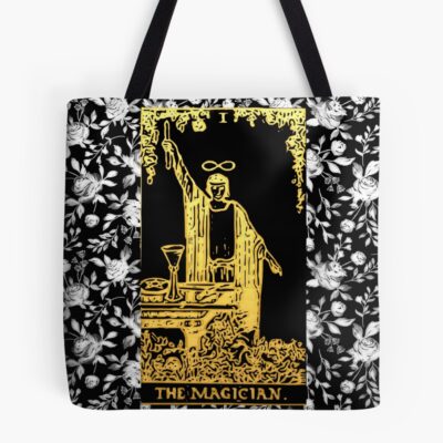 The Magician Floral Tarot Design Tote Bag