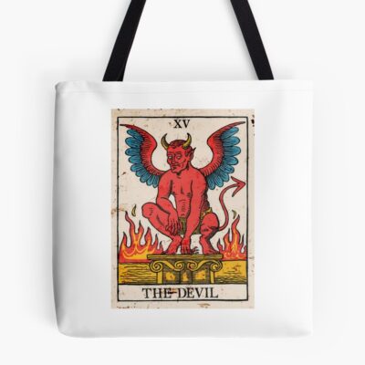 The Devil Tarot Mystic Design Tote Bag