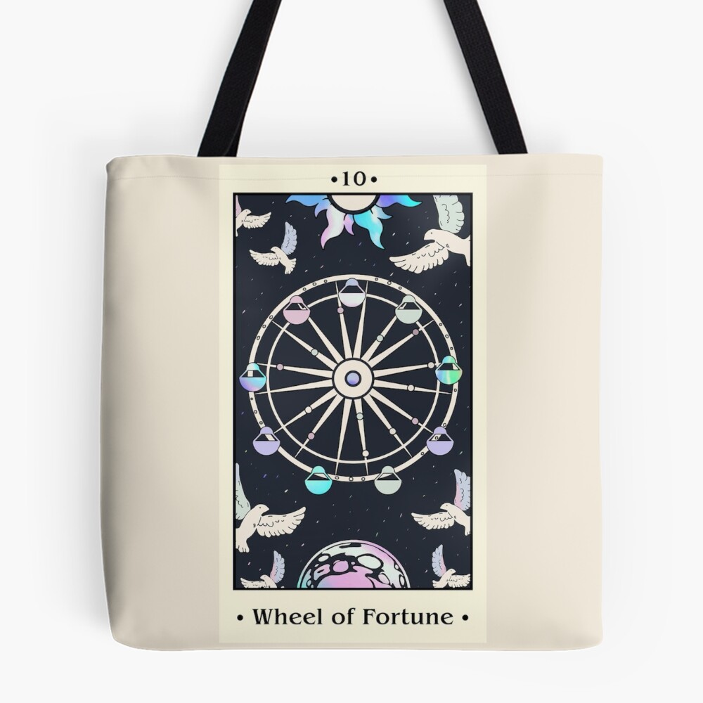 Wheel Of Fortune Mystic Tarot Design Tote Bag