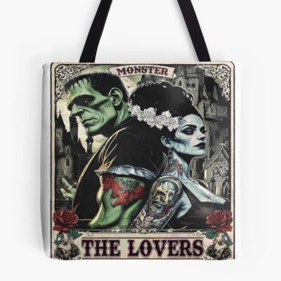 The Lovers Frankenstein Bride Gothic Tarot Tote Bag