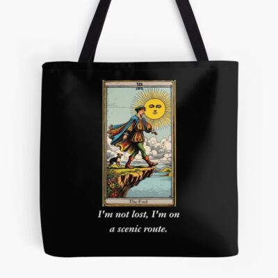 The Fool Black Moon Tarot Design Tote Bag