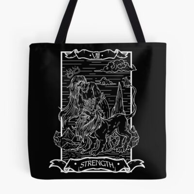 Strength Dark Edition Tarot Design Tote Bag