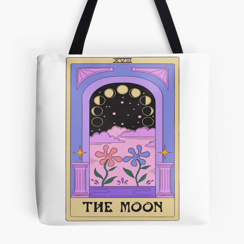 The Moon Tarot Celestial Design Tote Bag
