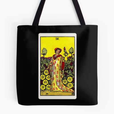 Nine Of Pentacles Rider Waite Smith Tarot Tote Bag